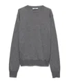 Prada Superfine Cashmere Knit Crewneck Sweater In Gray