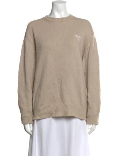 Pre-owned Prada Cashmere Crew Neck Sweater In Neutrals