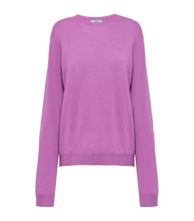 Prada Cashmere Crew-neck Sweater In F0230 Glicine