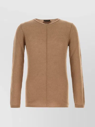 Prada Cashmere Crew Neck Sweater With Ribbed Texture