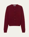 Prada Cashmere Crewneck Cardigan In Brown