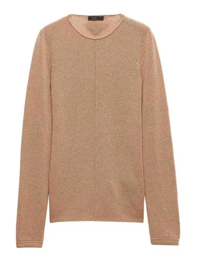 Prada Cashmere Crew-neck Sweater In Neutral