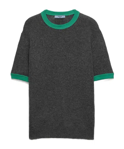 Prada Cashmere Crew-neck Sweater In Gray