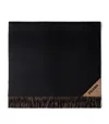 Prada Cashmere Double-faced Scarf In F0orz Nero Noisette