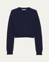 Prada Cashmere Fitted Crewneck Sweater In Blue