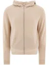 Prada Long-sleeved Hooded Hoodie In Nude