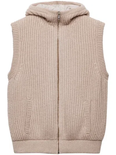 PRADA CASHMERE HOODIE VEST