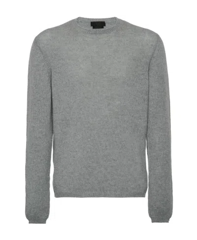Prada Cashmere Knitted Jumper In Slate Grey