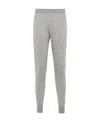 Prada Cashmere Logo Casual Pants In Gray