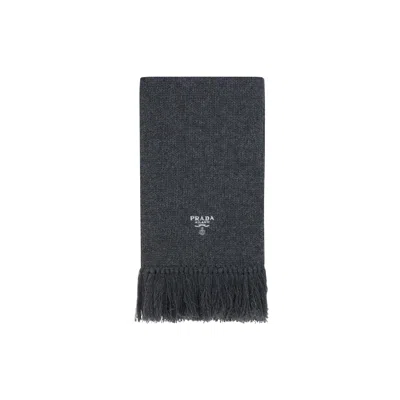 Prada Cashmere Logo Scarf Men