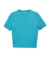 Prada Short Sleeve Cashmere Sweater In Turquoise