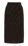 Prada Cashmere Midi Skirt In Black
