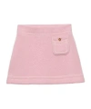 Prada Triangle-logo Cashmere Miniskirt In Pink