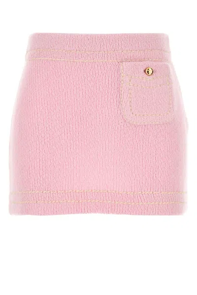 Prada Cashmere Mini Skirt In Pink