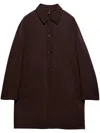 Prada Double Cashmere Overcoat In Brown
