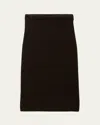 Prada Diamond-pattern Midi Skirt In Black