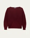 Prada Pullover Aus Kaschmir Mit V-ausschnitt In Burgundy