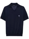 Prada Midnight Blue Cashmere Polo Shirt In Black