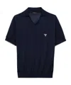 Prada Midnight Blue Cashmere Polo Shirt In Black
