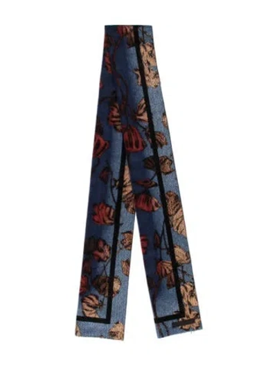 Pre-owned Prada Cashmere Printed Scarf In Blue