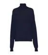 Prada Superfine Cashmere Turtleneck Sweater In Blue
