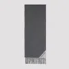 Prada Reversible Cashmere Scarf With Fringe Detail In Gray