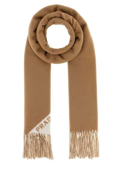 Prada Cashmere Scarf In Beige
