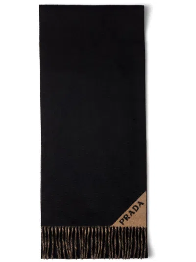 Prada Cashmere Scarf In Black
