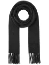 Prada Fringed Hem Twilight Scarf In Grey
