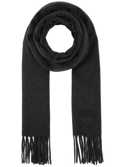 Prada Cashmere Scarf In Grey