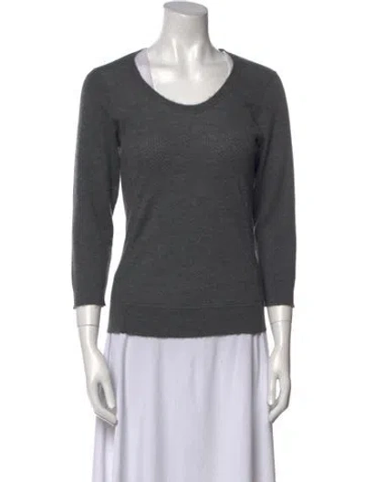 Pre-owned Prada Cashmere Scoop Neck Sweater In Gray