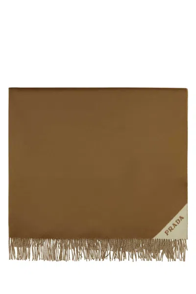 Prada Cashmere Shawl In Brown