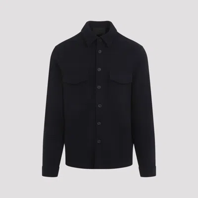 Prada Midnight Blue Wool Bled Shirt