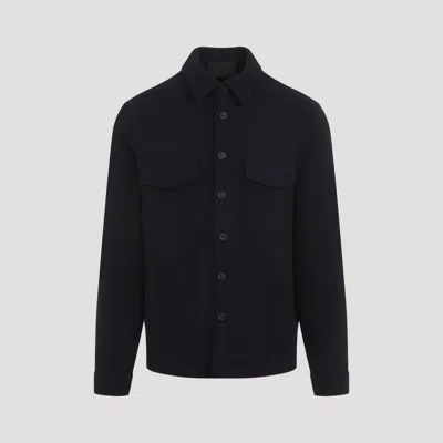 Prada Midnight Blue Wool Bled Shirt