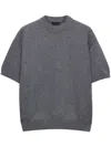 Prada Cashmere Short-sleeve Sweater In Grey