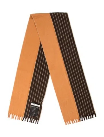 Pre-owned Prada Cashmere Striped Scarf In Multi
