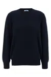 Prada Wool And Cashmere Crew-neck Sweater In Blue