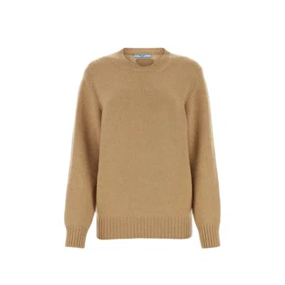 Prada Cashmere Sweater In Brown