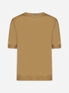 Prada Superfine Cashmere Short-sleeve Sweater In Animal Print