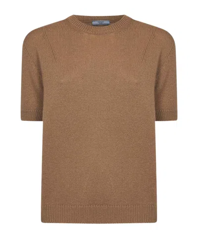 Prada Cashmere Sweater With Jewel Scarf In Transparent
