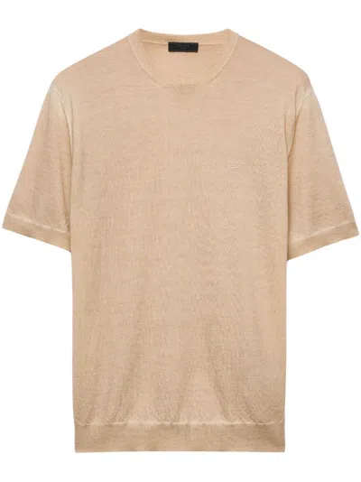 Prada Cashmere T-shirt In Brown