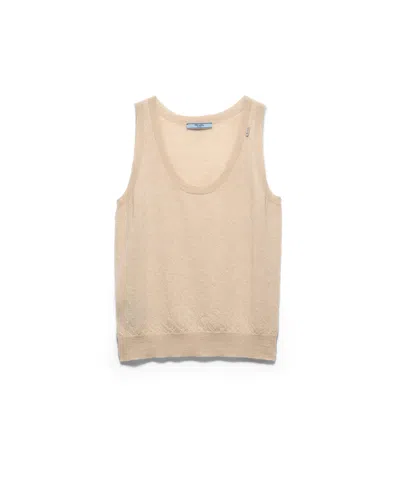 Prada Tanktop Aus Kaschmir In Brown