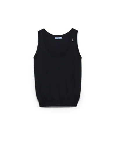Prada Cashmere Tank Top In Black