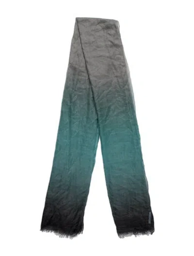 Pre-owned Prada Cashmere Tie-dye Print Scarf In Blue