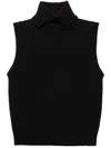 Prada Rollkragenweste Aus Kaschmir In Black  