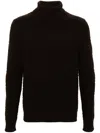Prada 3d-knit Cashmere Blend Roll Neck Sweater In Brown