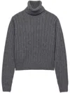 Prada Cashmere Turtleneck Sweater In Grey