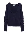 Prada Cashmere V-neck Jumper In Blue