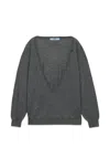 Prada Pullover Aus Kaschmir Mit V-ausschnitt In Gray