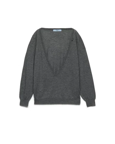 PRADA CASHMERE V-NECK SWEATER